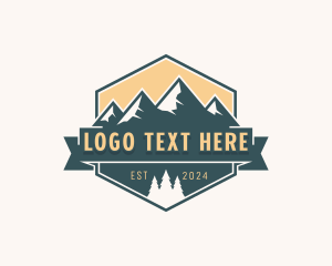 Hiker - Mountain Summit Adventure logo design