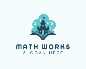 Math - Educational Book Castle logo design