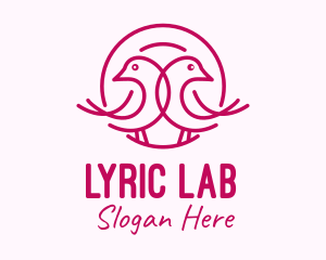 Pink Monoline Lovebird  logo design