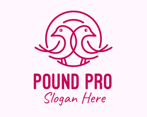 Pink Monoline Lovebird  logo design