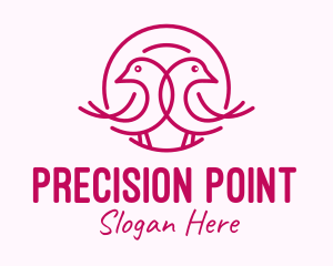 Pink Monoline Lovebird  logo design