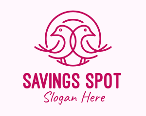 Pink Monoline Lovebird  logo design