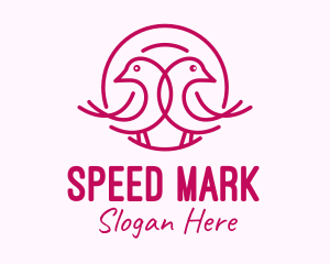 Pink Monoline Lovebird  logo design