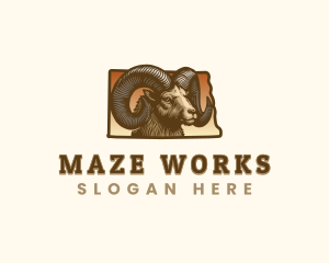 North Dakota Bighorn Sheep logo design