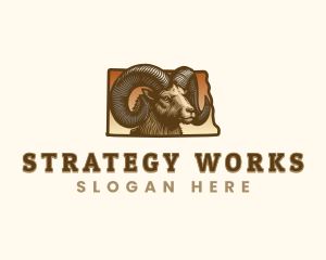 North Dakota Bighorn Sheep logo design