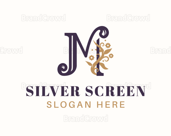 Elegant Floral Letter M Logo