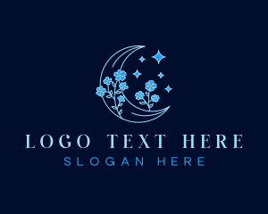 Yoga - Moon Floral Cosmetics logo design
