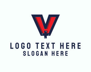 Rescue - Medical Letter V logo design