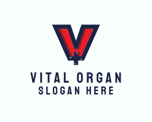 Medical Letter V logo design