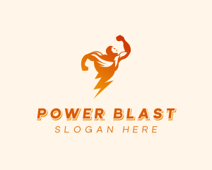 Power Bolt Human logo design