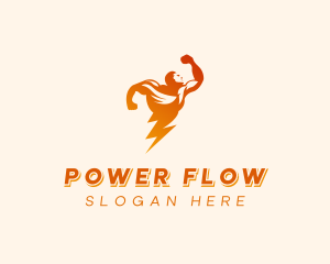 Power Bolt Human logo design