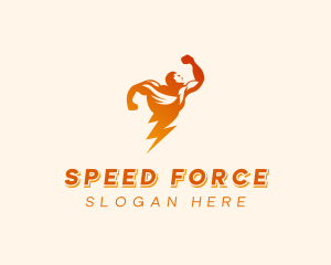 Power Bolt Human logo design