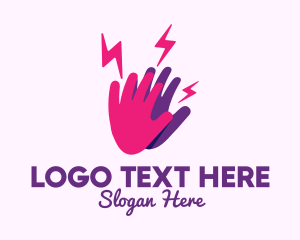 Lightning - High Energy Hand logo design