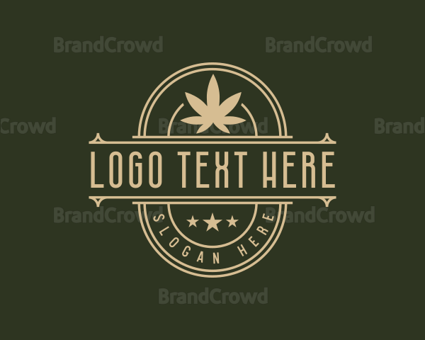 Elegant Cannabis Badge Logo