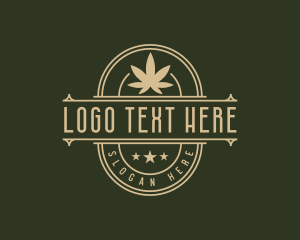 Hemp - Elegant Cannabis Badge logo design