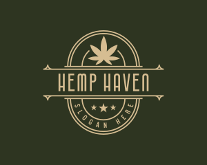 Elegant Cannabis Badge logo design