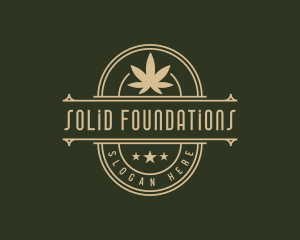 Classic - Elegant Cannabis Badge logo design