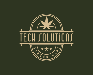 Herbal - Elegant Cannabis Badge logo design