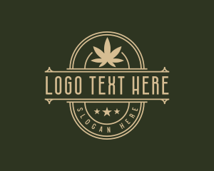 Vintage - Elegant Cannabis Badge logo design