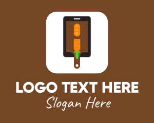 Smartphone - Carrot Chopping Board App logo design