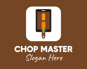 Carrot Chopping Board App logo design