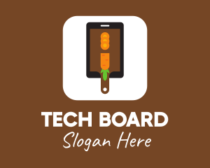 Carrot Chopping Board App logo design