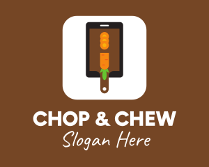 Carrot Chopping Board App logo design