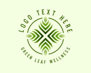 Abstract Green Leaf logo design