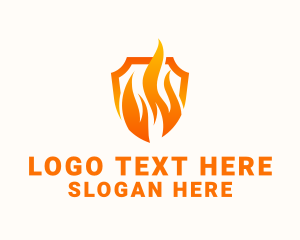 Protection - Flaming Shield Protection logo design