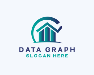 Gradient House Graph logo design