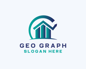 Gradient House Graph logo design