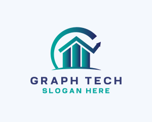 Graph - Gradient House Graph logo design