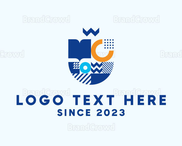 Geometric Book Shield Logo