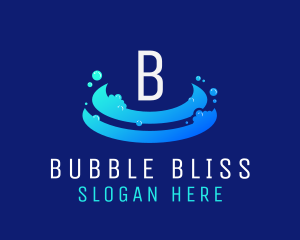 Clean Bubble Wash logo design