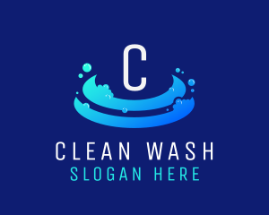 Clean Bubble Wash logo design