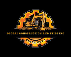 Cogwheel Excavator Construction logo design