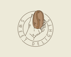 Caffeine - Coffee Bean Hand logo design