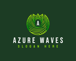 Wellness Leaf Waves logo design