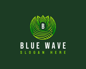 Wellness Leaf Waves logo design