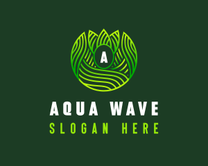 Wellness Leaf Waves logo design