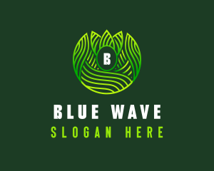 Wellness Leaf Waves logo design