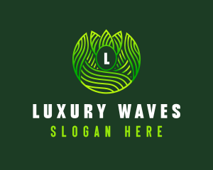 Wellness Leaf Waves logo design