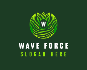 Wellness Leaf Waves logo design