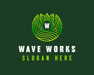 Wellness Leaf Waves logo design