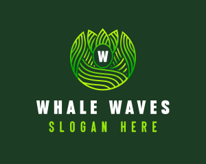 Wellness Leaf Waves logo design