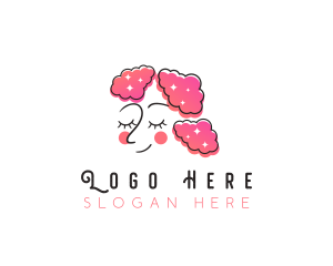 Makeup - Cloud Hair Woman logo design