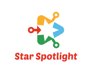 Colorful Star Circuit logo design