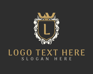 Metallic - Ornamental Shield Crown logo design