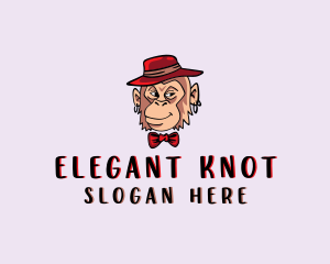 Hat Monkey Bowtie logo design