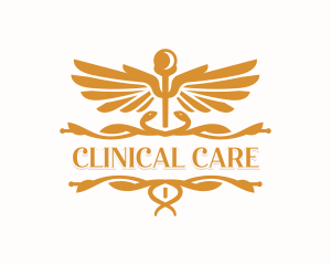 Pharmacy Clinic Caduceus logo design